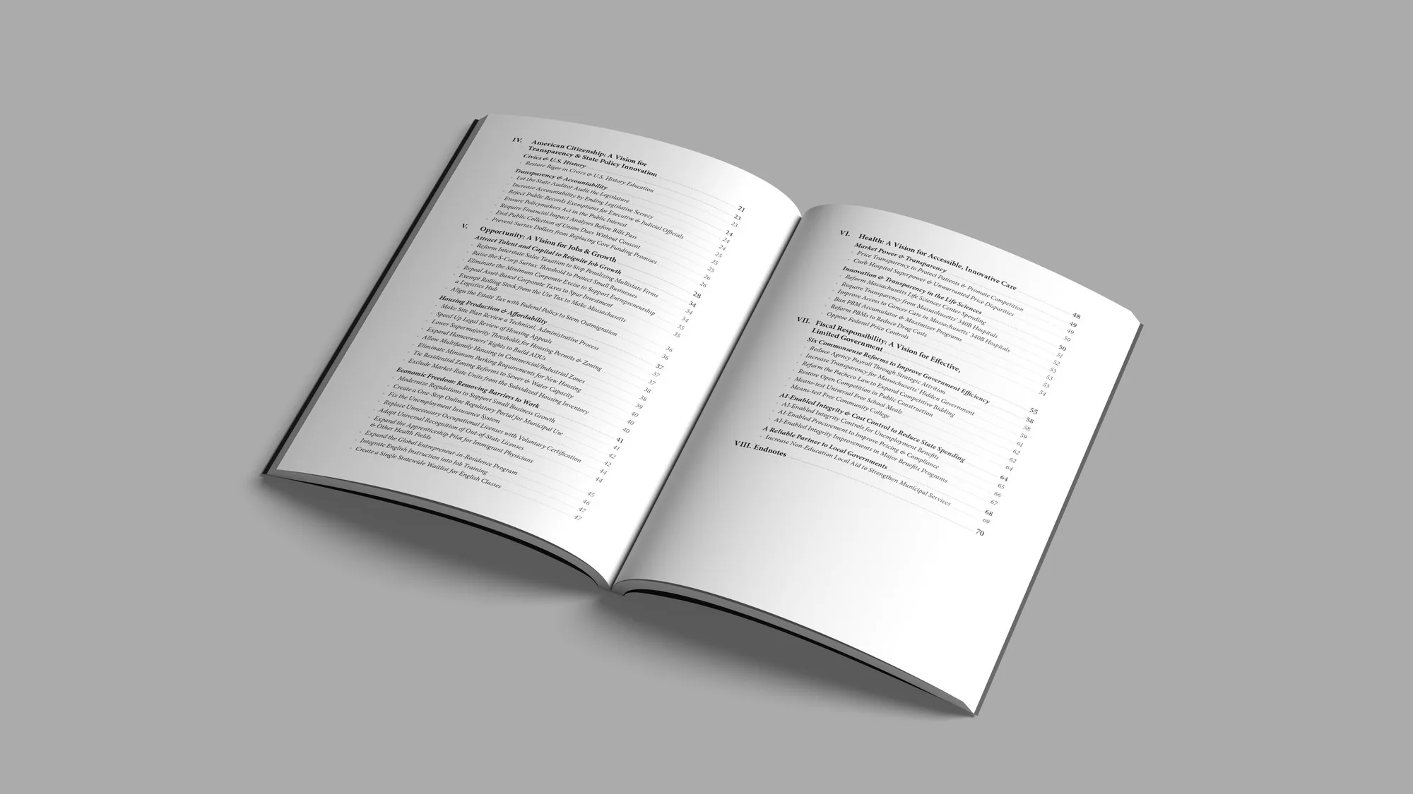 Agenda for Leadership 2026 interior: contents spread