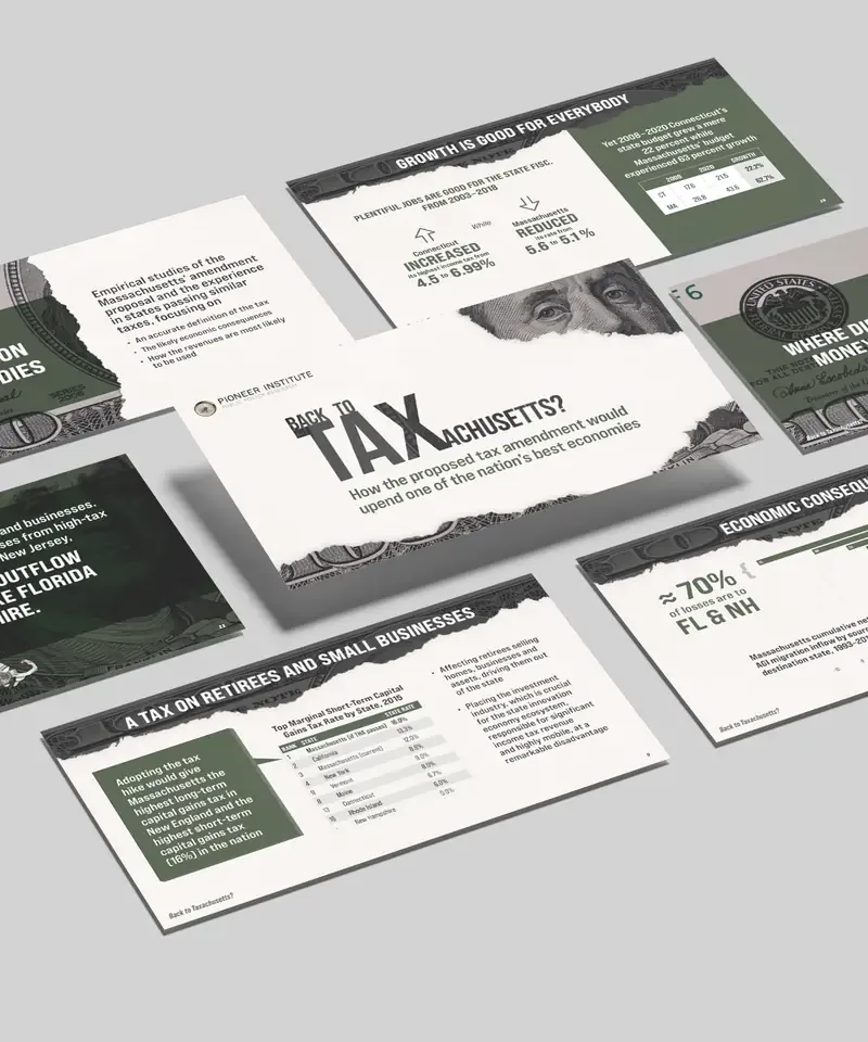 Back to Taxachusetts? presentation deck for Pioneer Institute