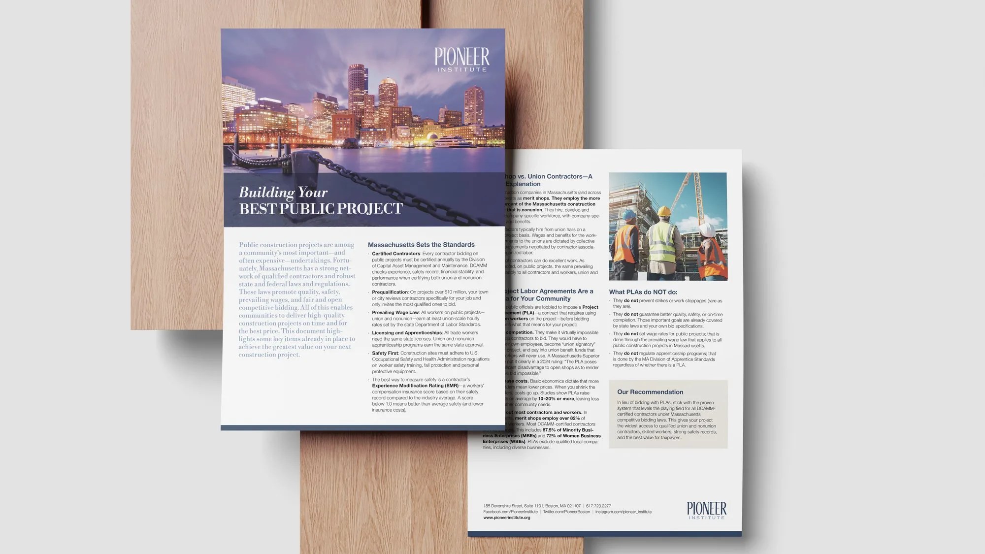 Building Your Best Public Project two-page brief for Pioneer Institute