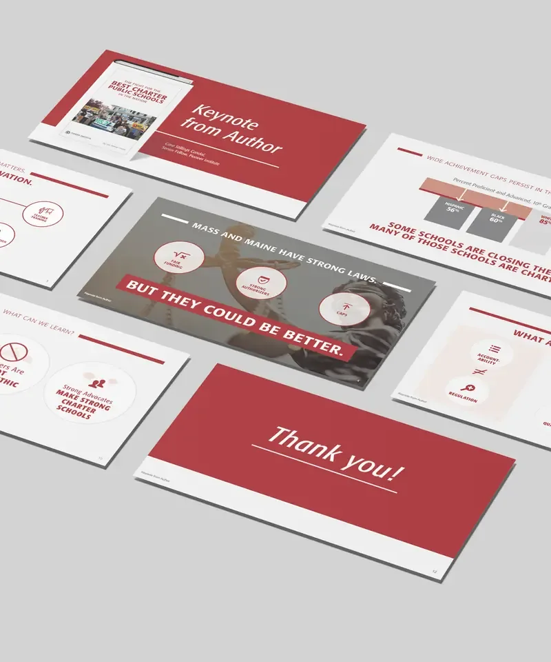 Charter schools keynote presentation deck for Pioneer Institute
