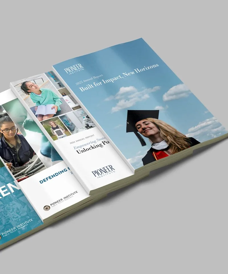 Pioneer Institute annual report covers, 2020 to 2025