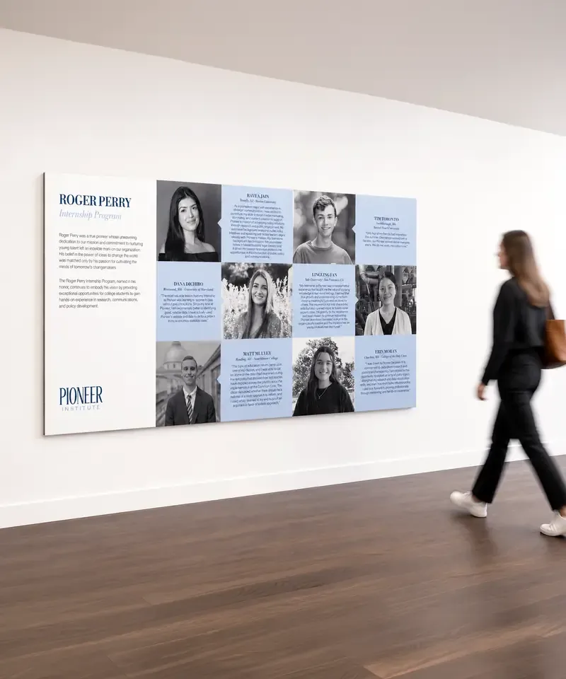 Roger Perry Internship Program display wall